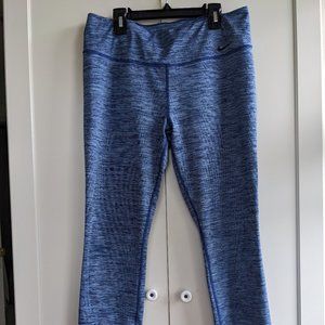Nike Dri Fit Leggings Full Length Mid Rise Leggings - Space Dye Blue - Size L